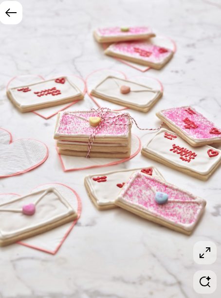 Valentine envelope sugar cookies