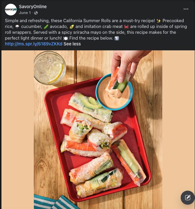 Published recipe clip