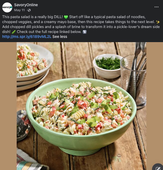 Published recipe clip